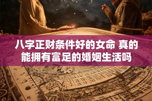 八字正财条件好的女命 真的能拥有富足的婚姻生活吗