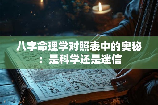 八字命理学对照表中的奥秘：是科学还是迷信