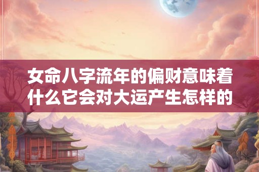 女命八字流年的偏财意味着什么它会对大运产生怎样的影响 女命八字流年的偏财意味着什么它会对大运产生怎样的影响