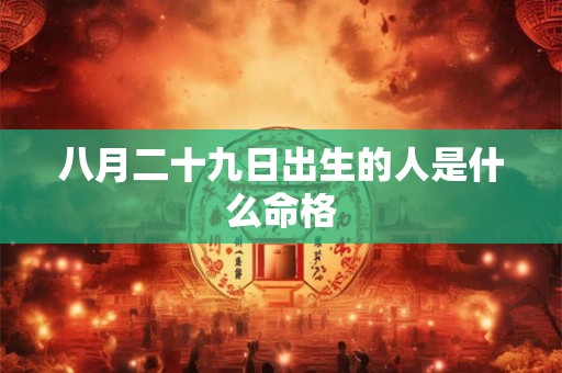 八月二十九日出生的人是什么命格