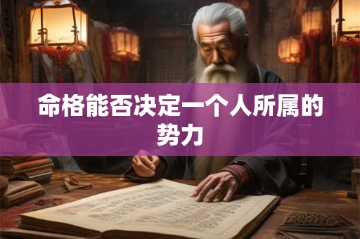 命格能否决定一个人所属的势力