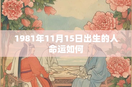 1981年11月15日出生的人命运如何