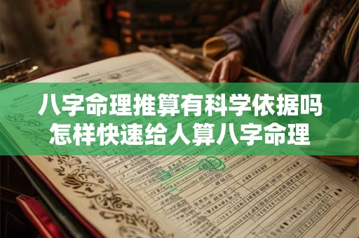 八字命理推算有科学依据吗怎样快速给人算八字命理