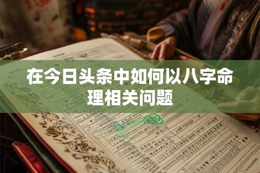在今日头条中如何以八字命理相关问题