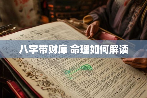 八字带财库 命理如何解读