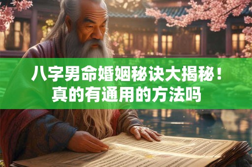 八字男命婚姻秘诀大揭秘！真的有通用的方法吗