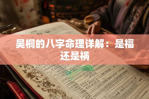吴桐的八字命理详解：是福还是祸