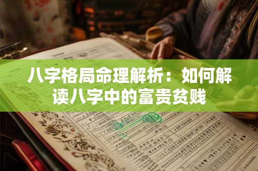八字格局命理解析：如何解读八字中的富贵贫贱
