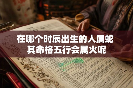 在哪个时辰出生的人属蛇 其命格五行会属火呢