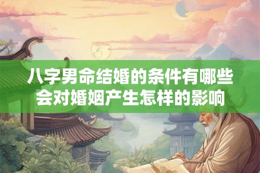 八字男命结婚的条件有哪些会对婚姻产生怎样的影响