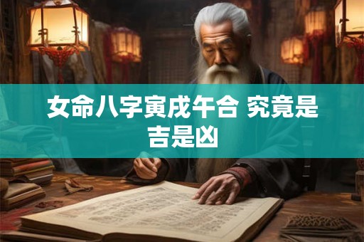 女命八字寅戌午合 究竟是吉是凶