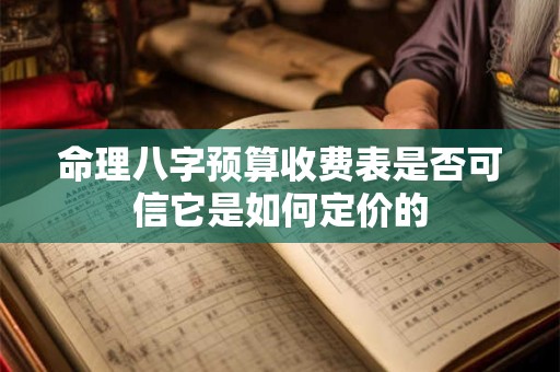 命理八字预算收费表是否可信它是如何定价的