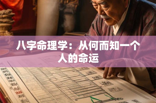 八字命理学：从何而知一个人的命运