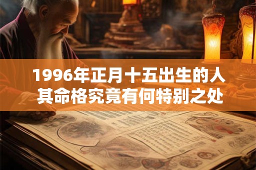 1996年正月十五出生的人 其命格究竟有何特别之处