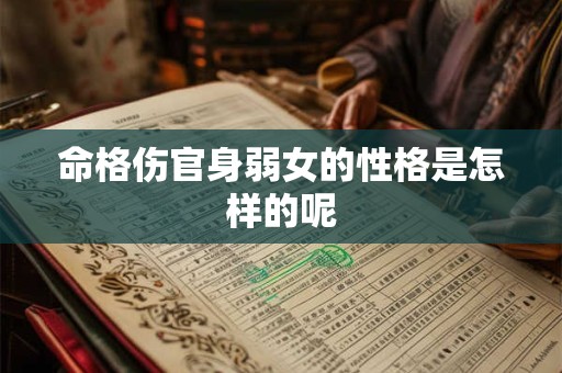 命格伤官身弱女的性格是怎样的呢