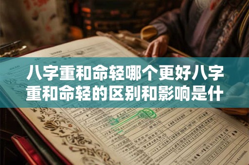 八字重和命轻哪个更好八字重和命轻的区别和影响是什么