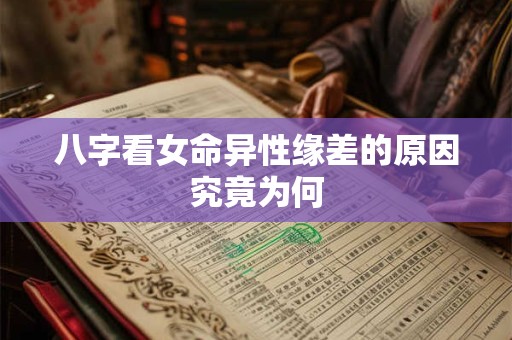 八字看女命异性缘差的原因究竟为何