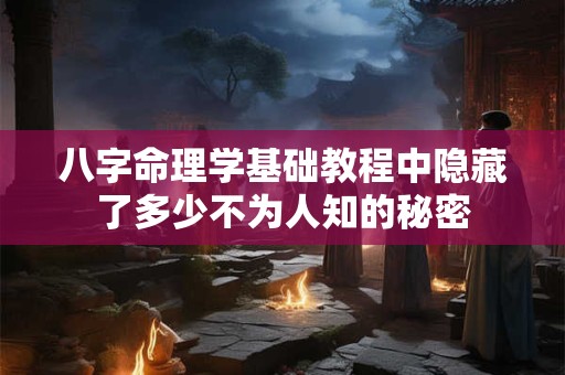 八字命理学基础教程中隐藏了多少不为人知的秘密