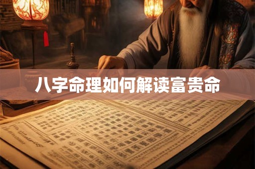 八字命理如何解读富贵命