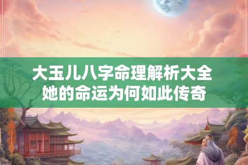 大玉儿八字命理解析大全 她的命运为何如此传奇