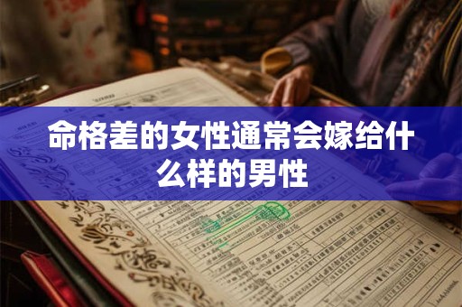 命格差的女性通常会嫁给什么样的男性