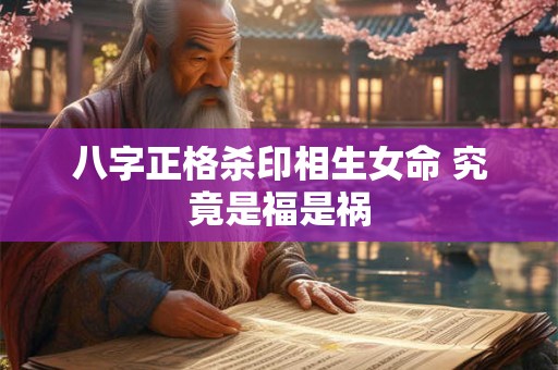 八字正格杀印相生女命 究竟是福是祸