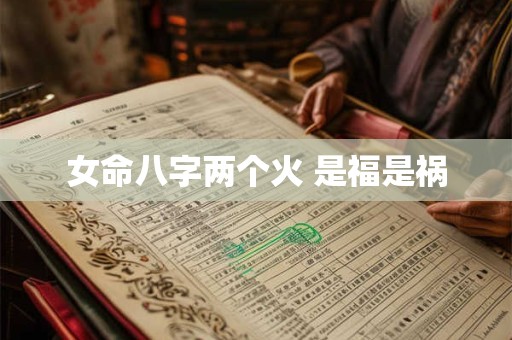 女命八字两个火 是福是祸