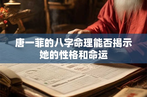 唐一菲的八字命理能否揭示她的性格和命运