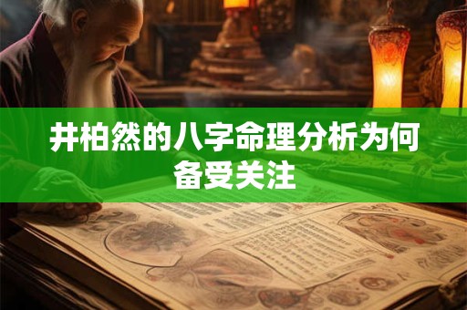 井柏然的八字命理分析为何备受关注