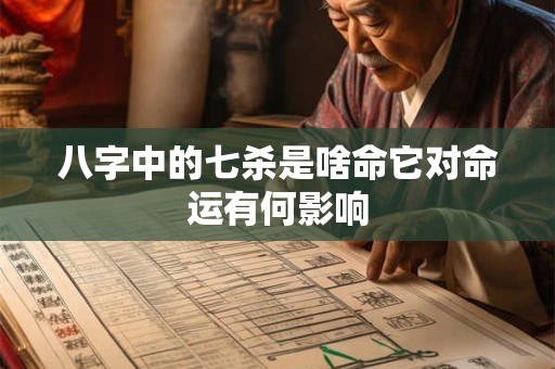 八字中的七杀是啥命它对命运有何影响