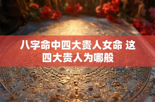 八字命中四大贵人女命 这四大贵人为哪般
