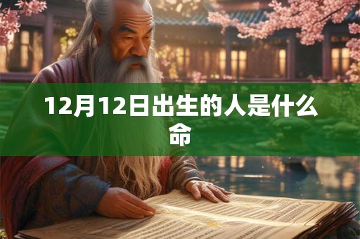12月12日出生的人是什么命