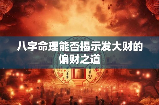 八字命理能否揭示发大财的偏财之道