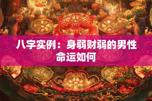 八字实例：身弱财弱的男性命运如何