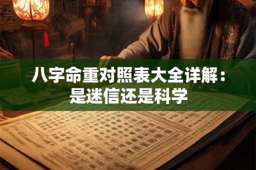八字命重对照表大全详解：是迷信还是科学