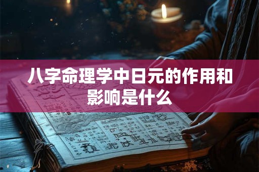 八字命理学中日元的作用和影响是什么