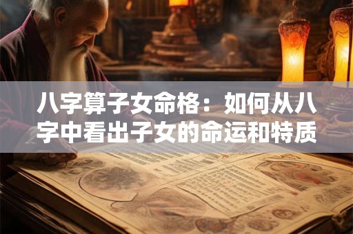 八字算子女命格：如何从八字中看出子女的命运和特质