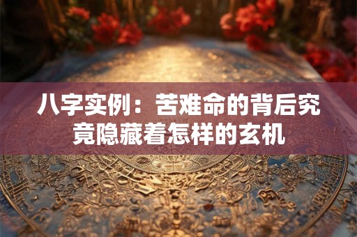 八字实例：苦难命的背后究竟隐藏着怎样的玄机