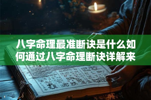 八字命理最准断诀是什么如何通过八字命理断诀详解来解读人生运势