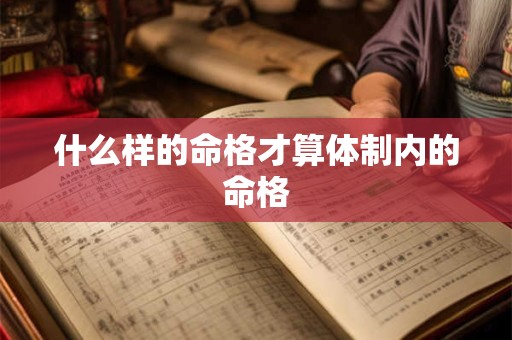 什么样的命格才算体制内的命格