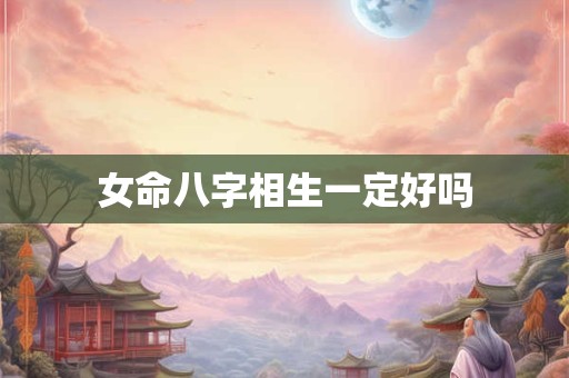 女命八字相生一定好吗