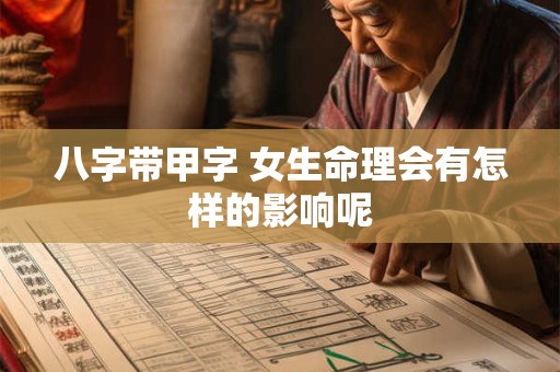八字带甲字 女生命理会有怎样的影响呢