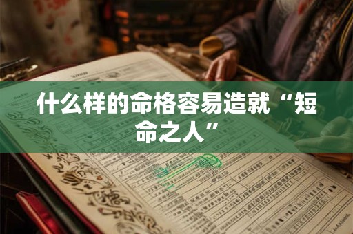 什么样的命格容易造就“短命之人”