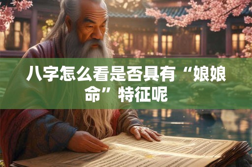八字怎么看是否具有“娘娘命”特征呢