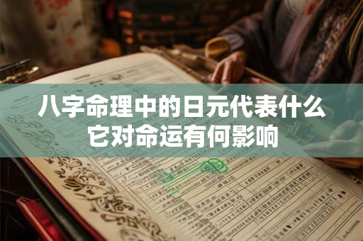 八字命理中的日元代表什么它对命运有何影响 八字命理中的日元代表什么它对命运有何影响