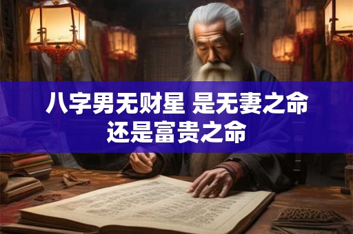八字男无财星 是无妻之命还是富贵之命