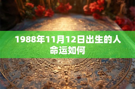 1988年11月12日出生的人命运如何