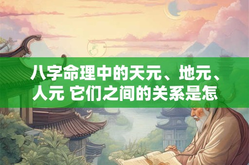 八字命理中的天元、地元、人元 它们之间的关系是怎样的