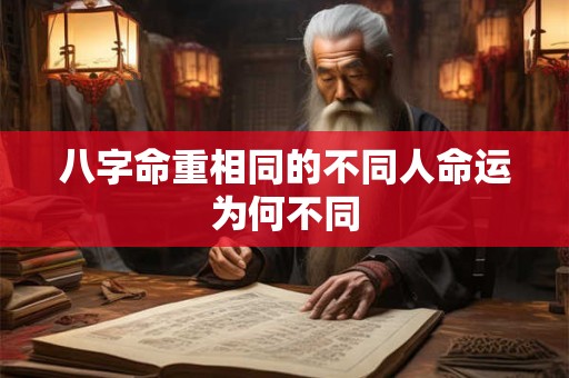 八字命重相同的不同人命运为何不同
