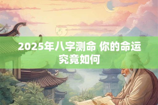 2025年八字测命 你的命运究竟如何